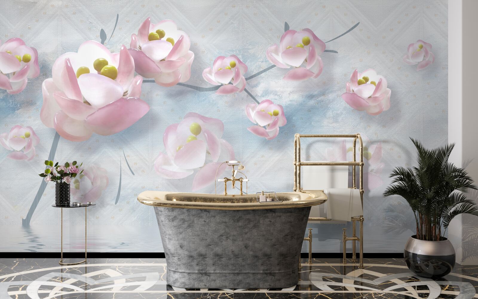 Фотошпалери ніжні бутони над життєво важливими елементами