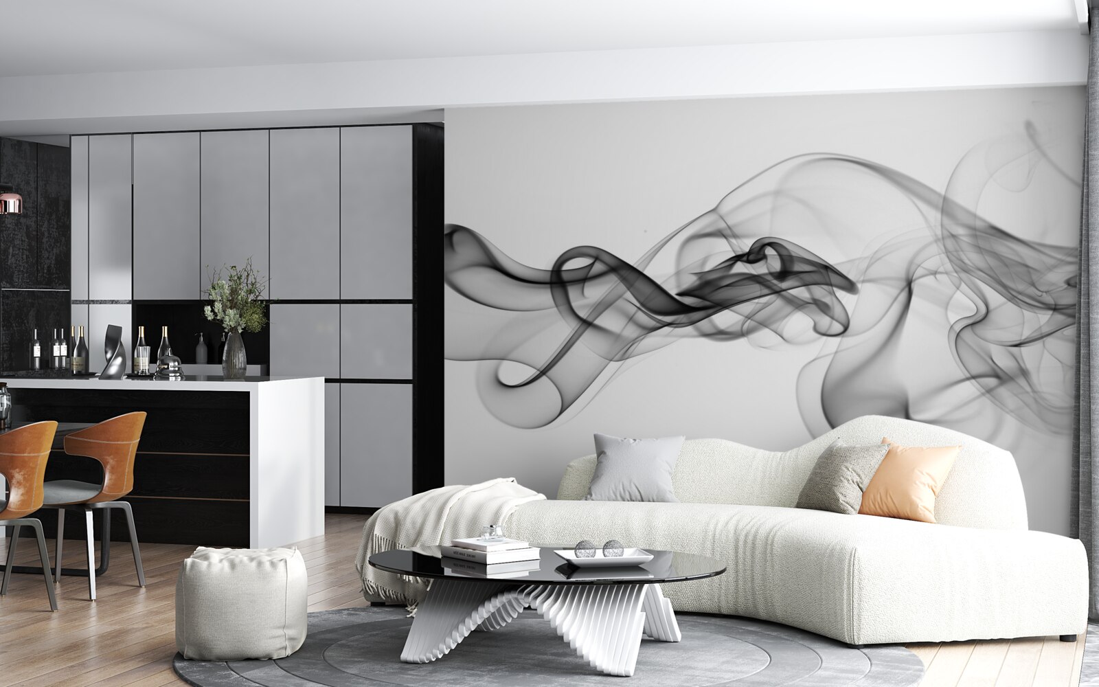 Фотошпалери абстракція чорного диму