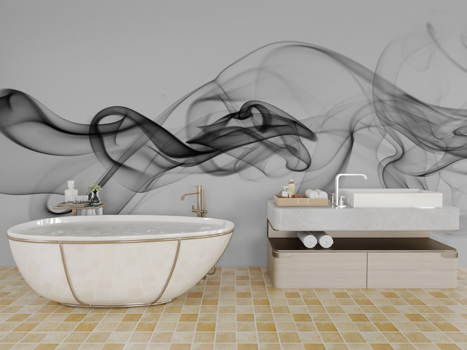 Фотошпалери абстракція чорного диму