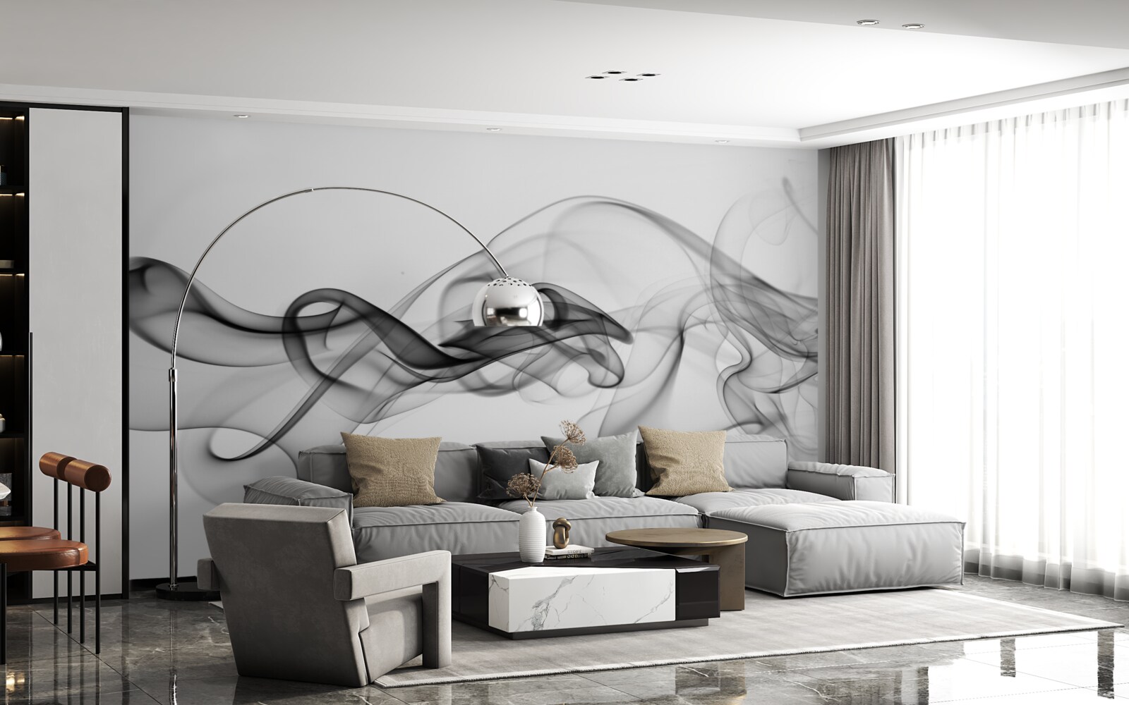 Фотошпалери абстракція чорного диму