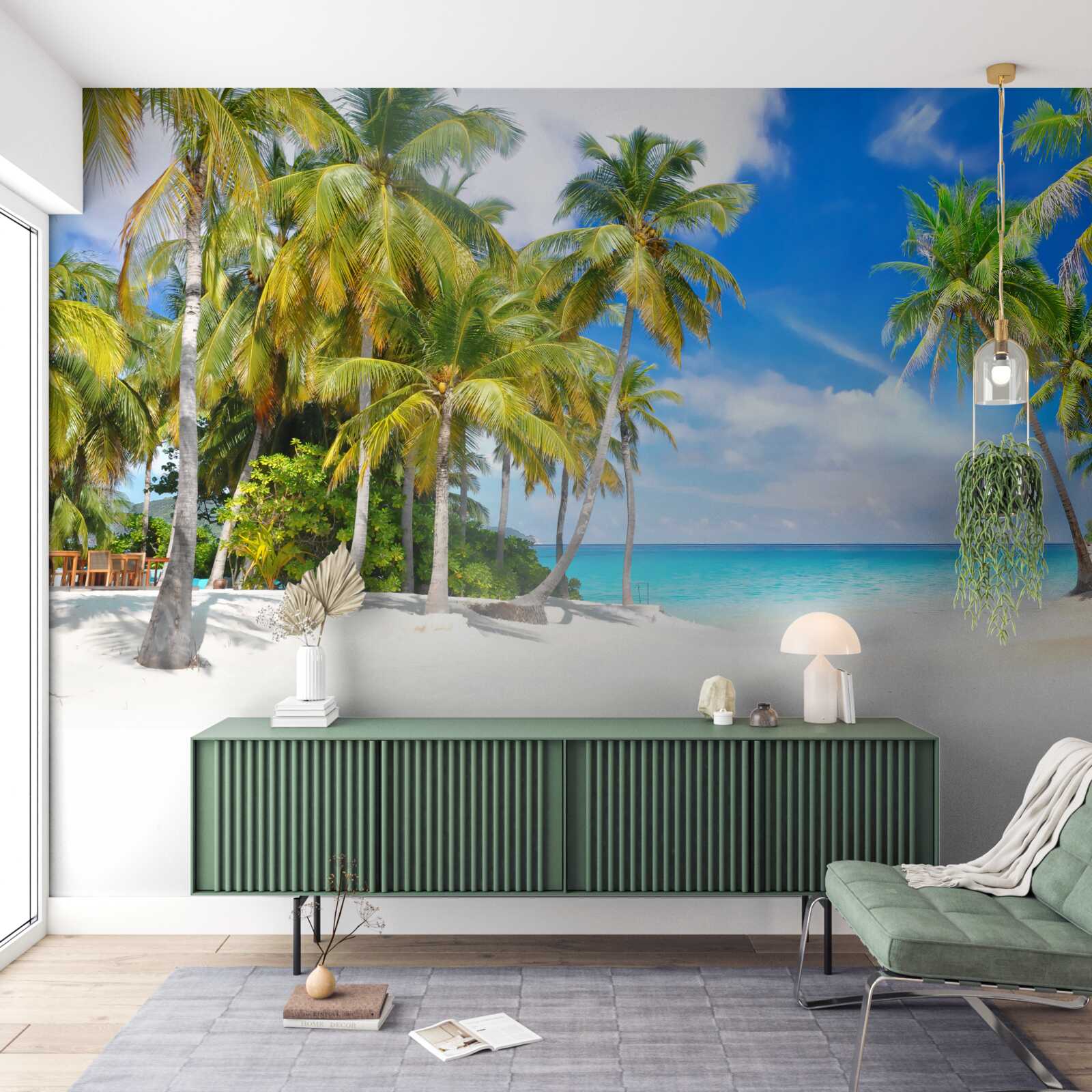 Фотошпалери берег океану з піщаною поверхнею