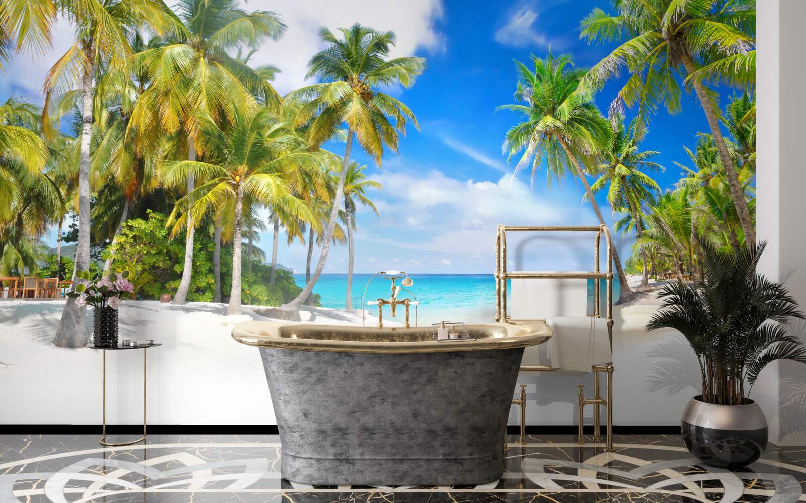 Фотошпалери берег океану з піщаною поверхнею