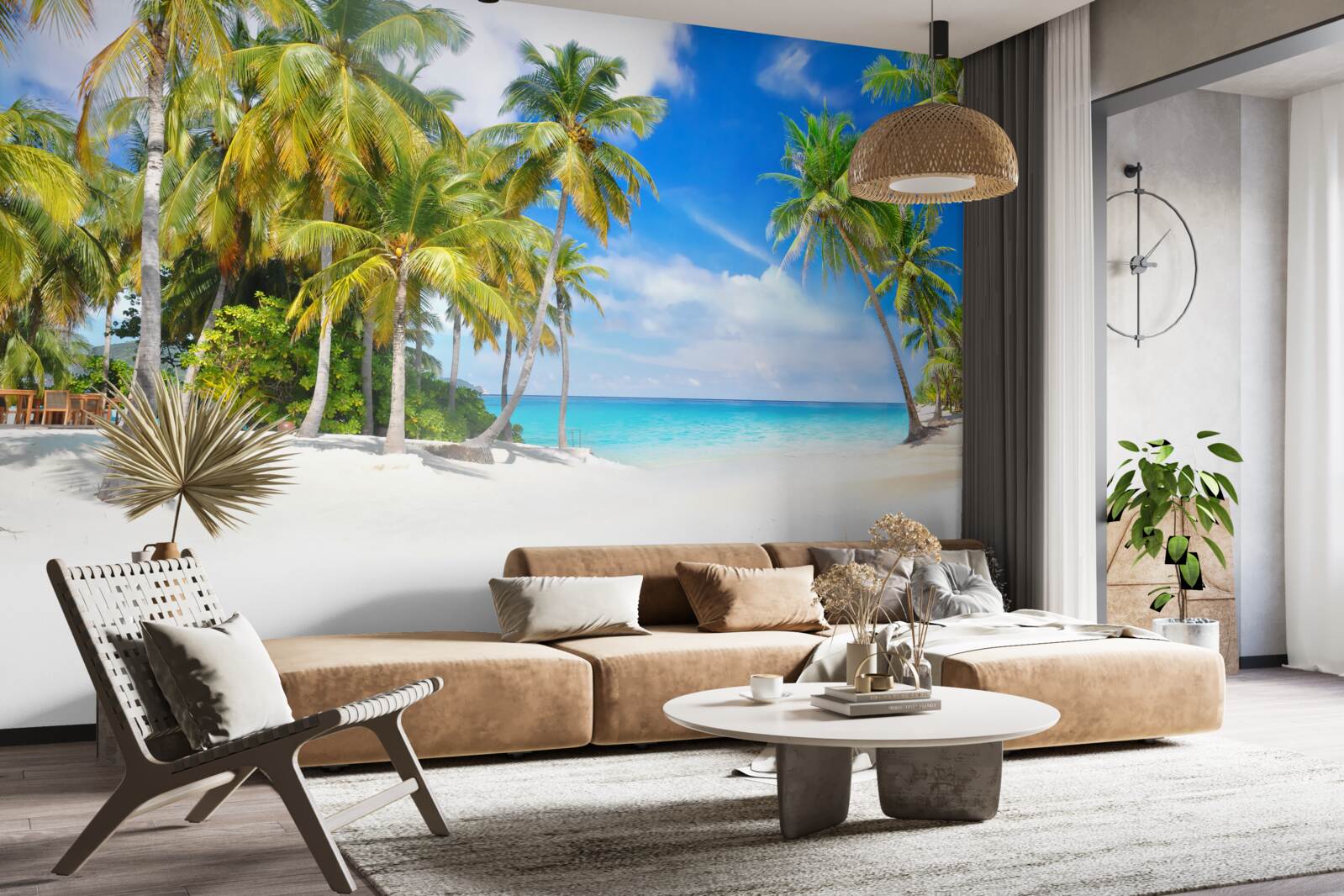 Фотошпалери берег океану з піщаною поверхнею