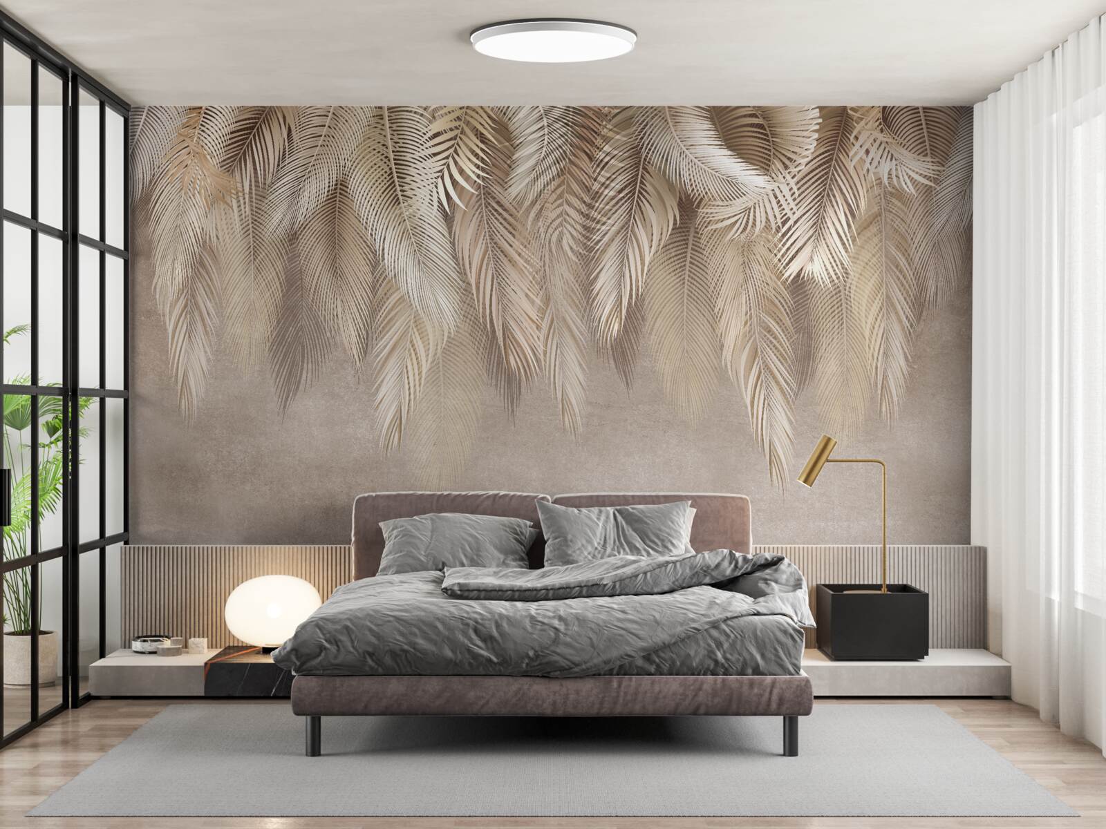 Фотошпалери багато золотих пуховиків