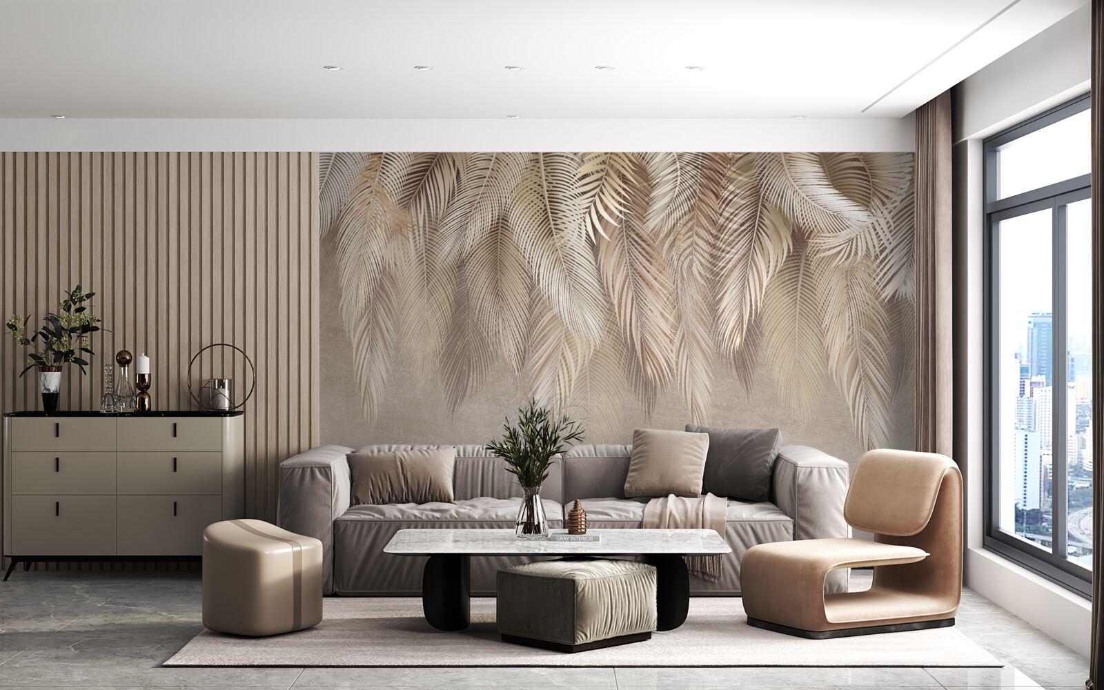 Фотошпалери багато золотих пуховиків