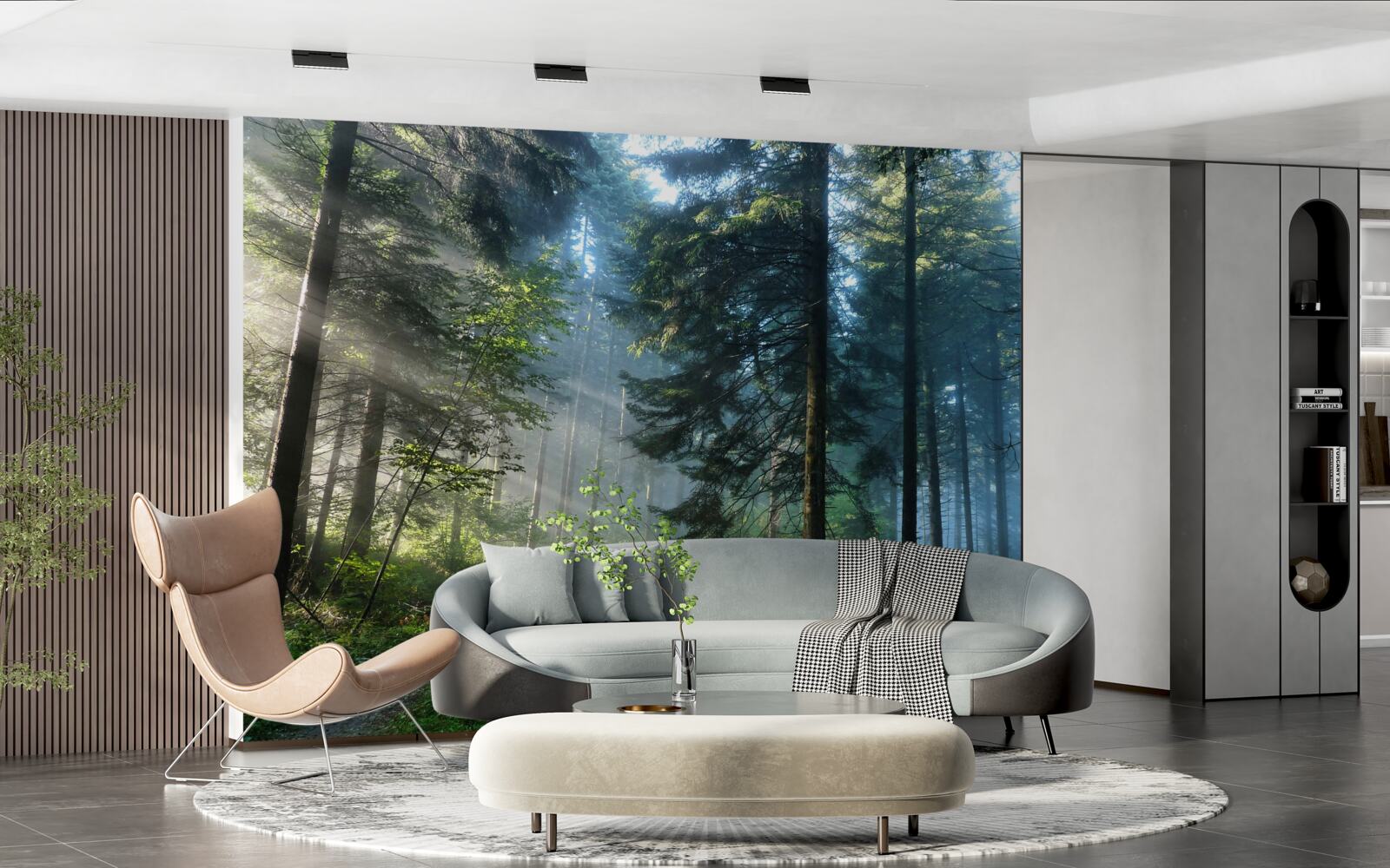 Фотошпалери Шлях через туманний ліс