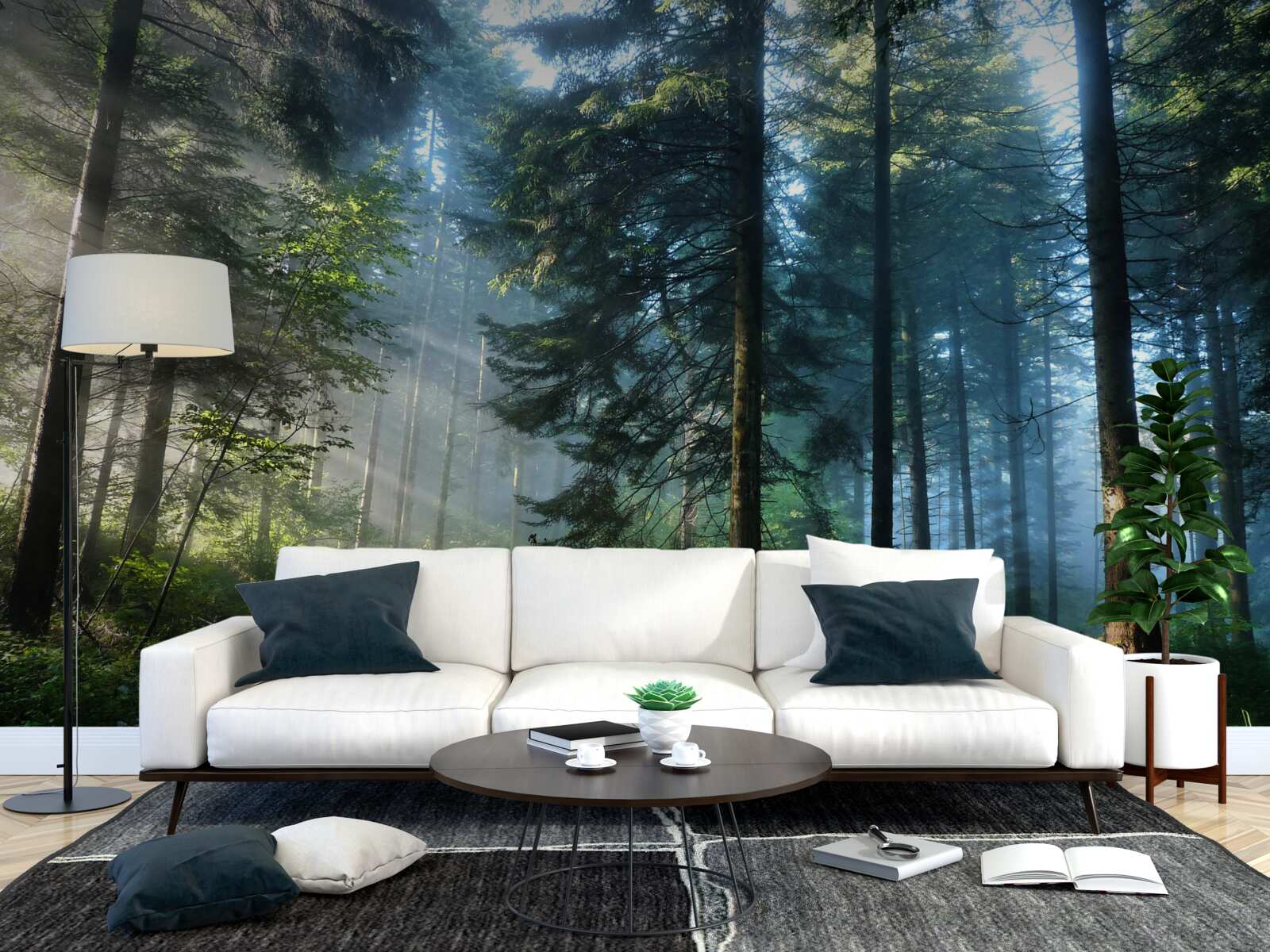 Фотошпалери Шлях через туманний ліс