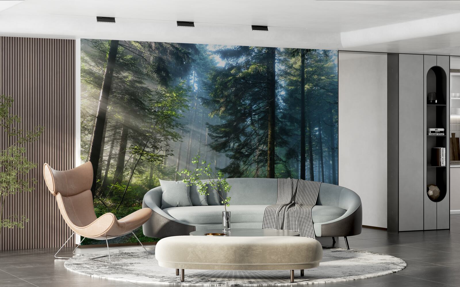 Фотошпалери Шлях через туманний ліс