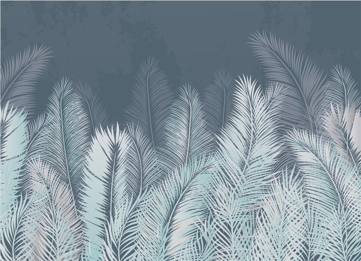 Фотошпалери елегантне бірюзове листя