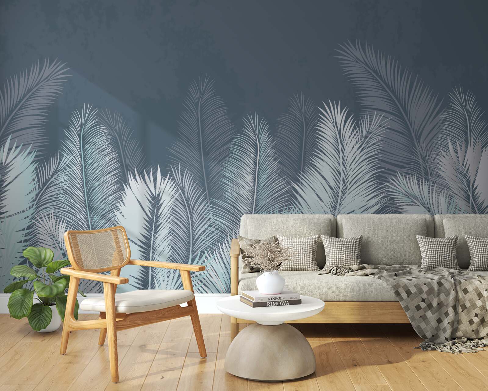 Фотошпалери елегантне бірюзове листя