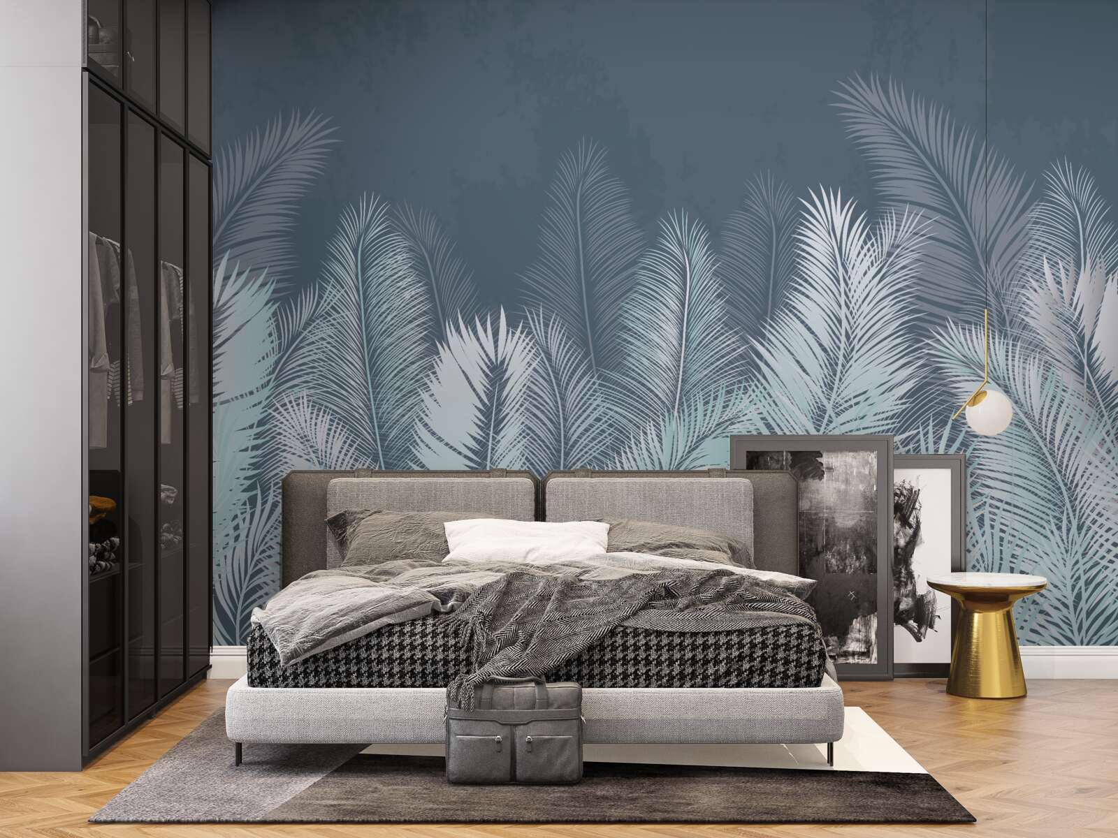 Фотошпалери елегантне бірюзове листя