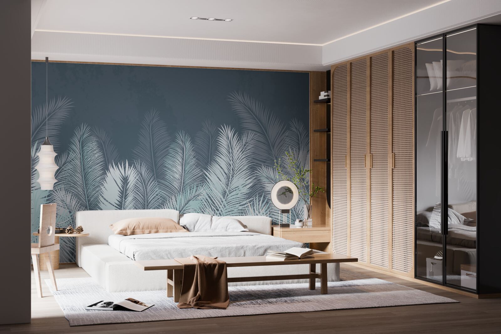 Фотошпалери елегантне бірюзове листя