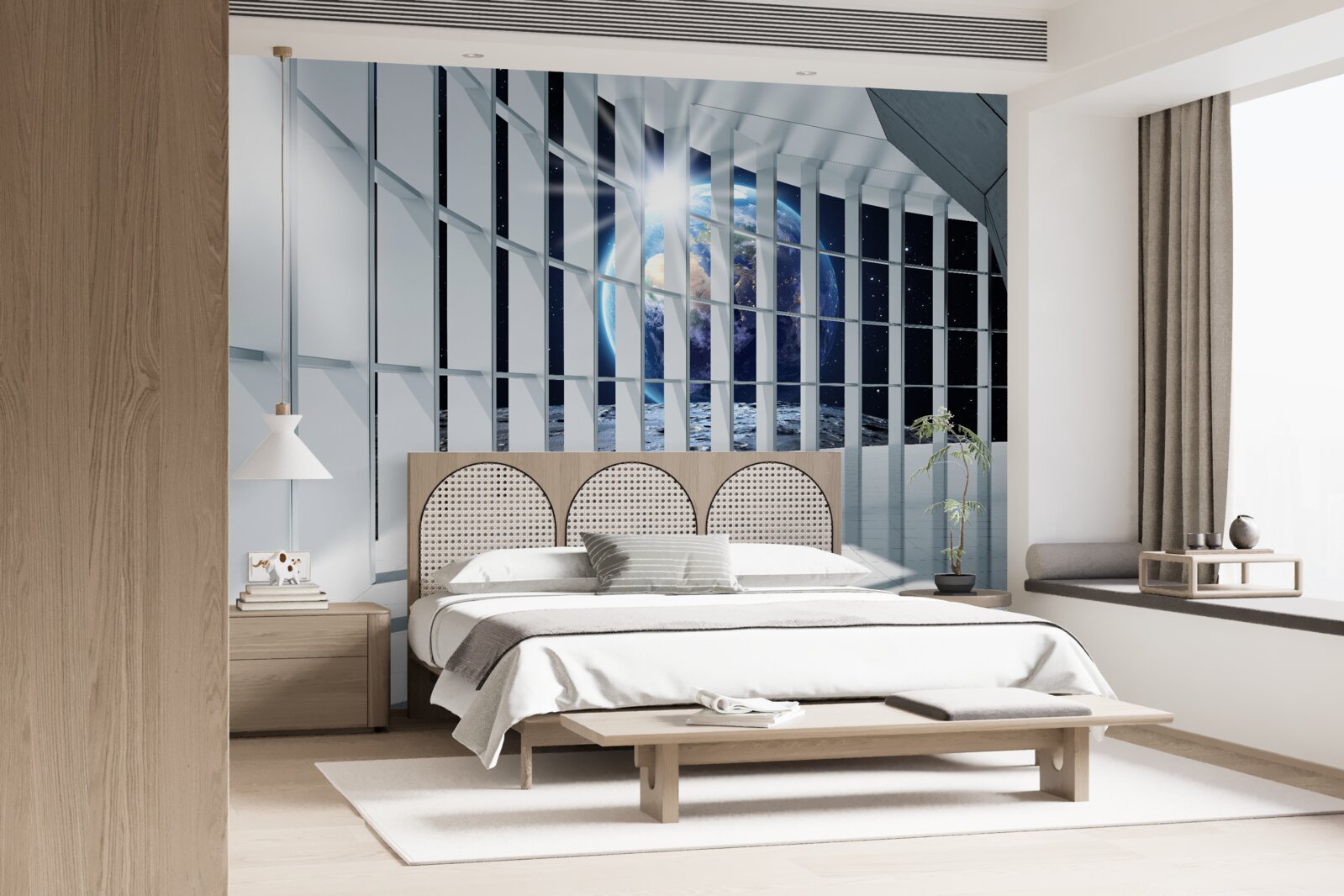 Фотошпалери Світло з планети проникає в прохід будівлі