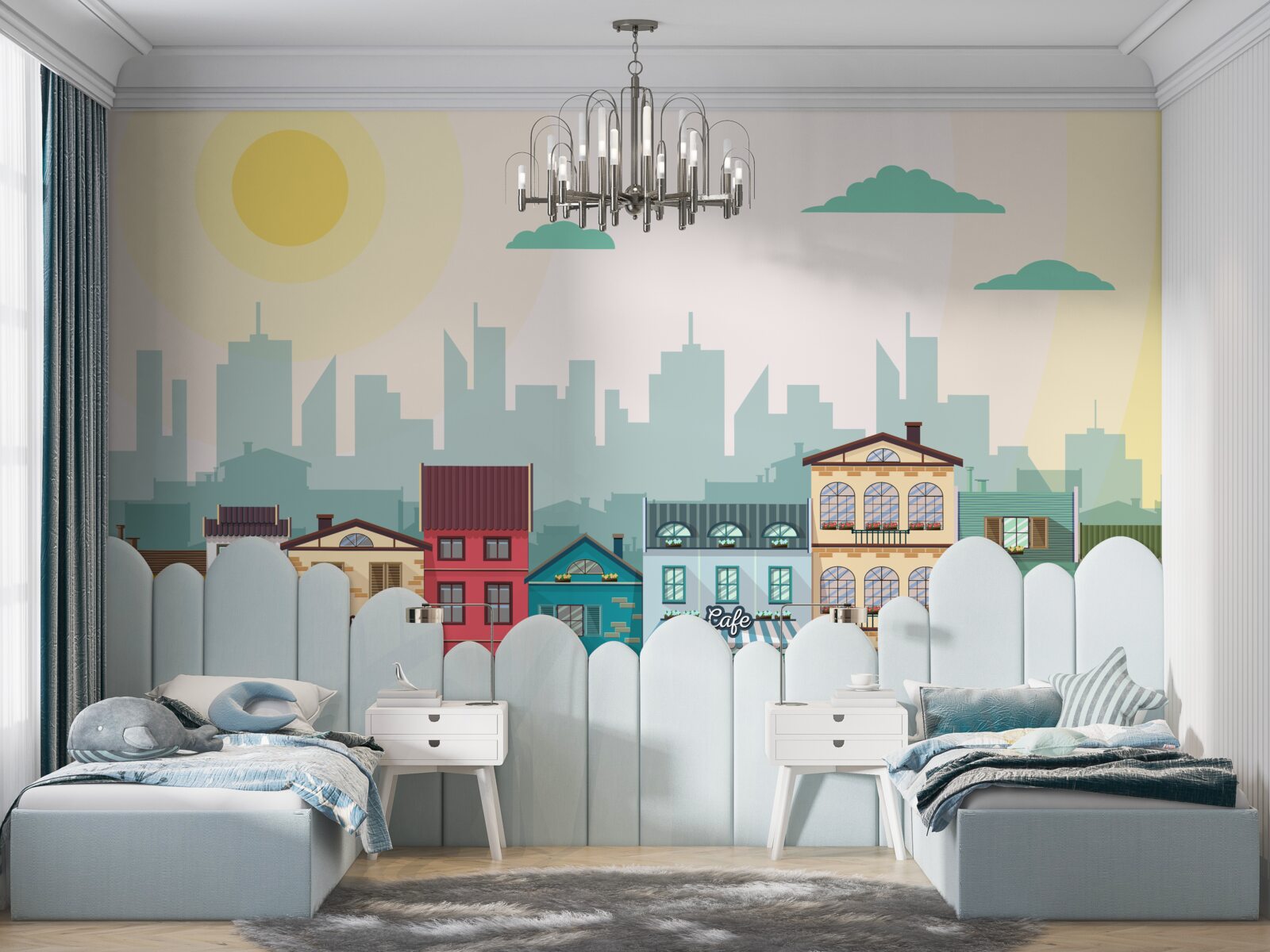 Фотошпалери Красиві будинки в різних кольорах