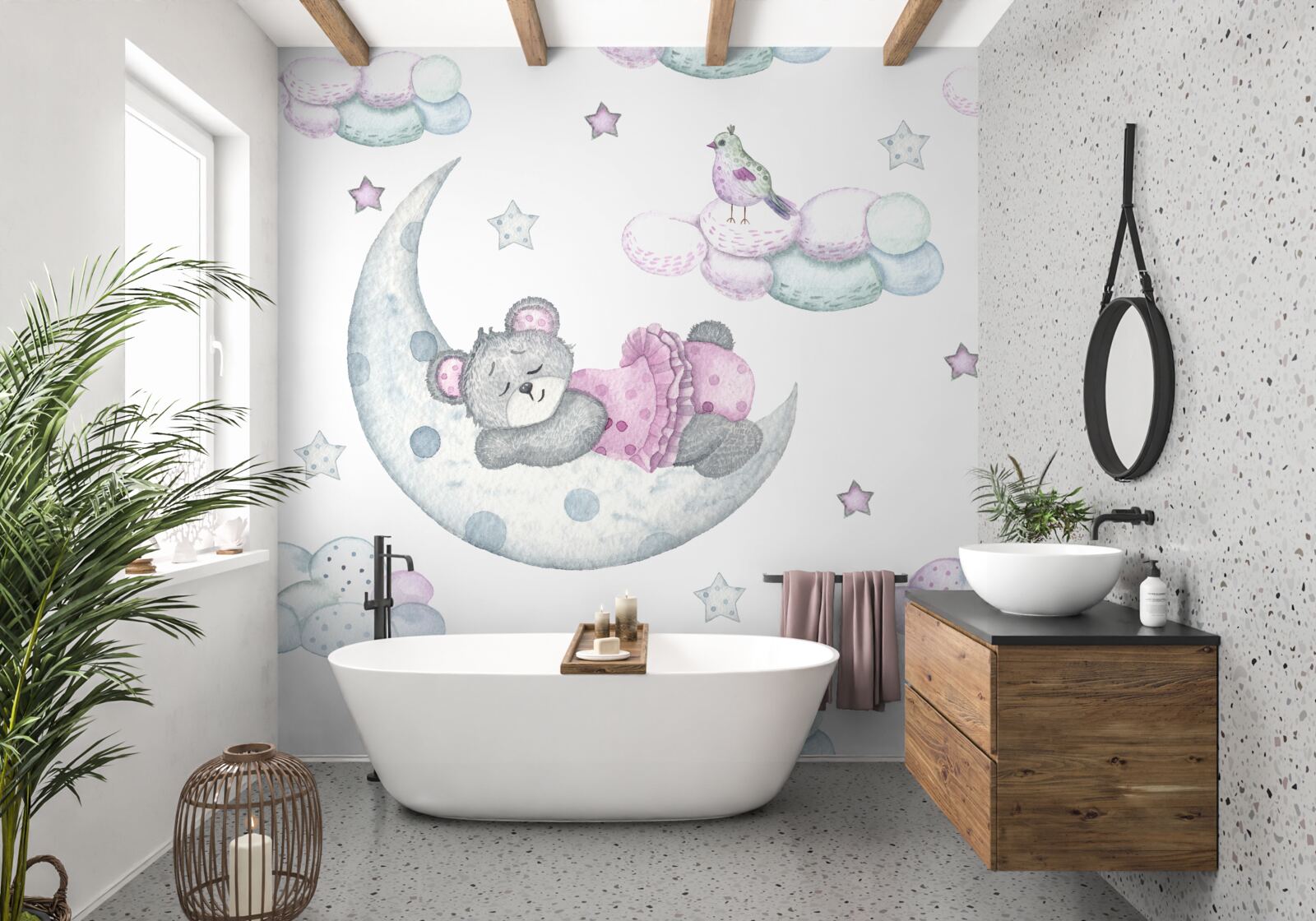 Фотошпалери на супутнику Землі дрімає ведмідь