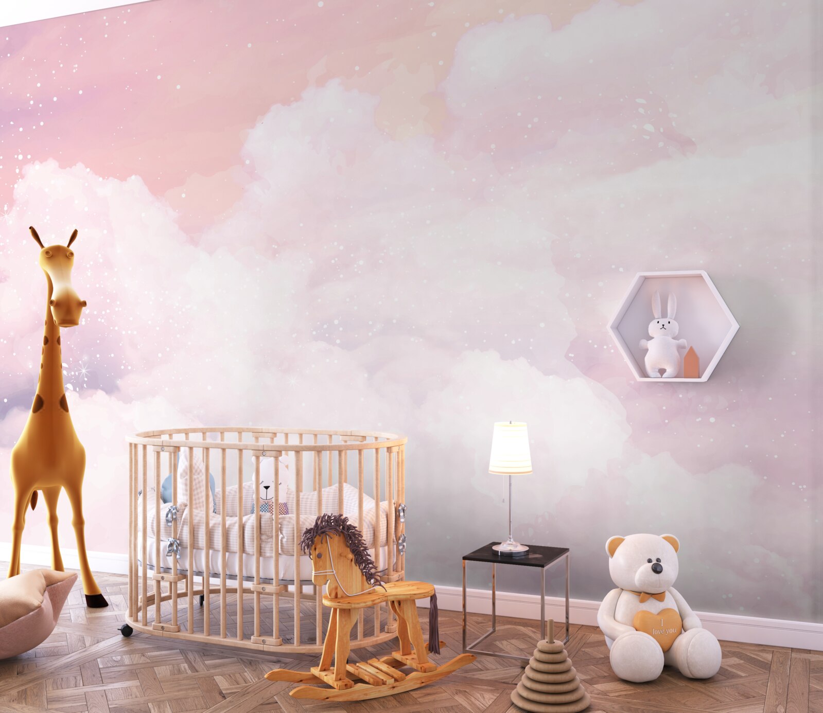 Фотошпалери м'якість рожевих і білих хмар