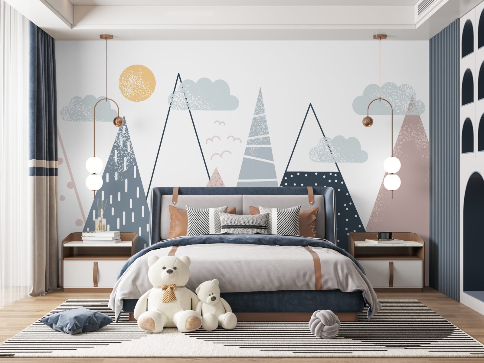 Фотошпалери гірські вершини освітлені сонцем