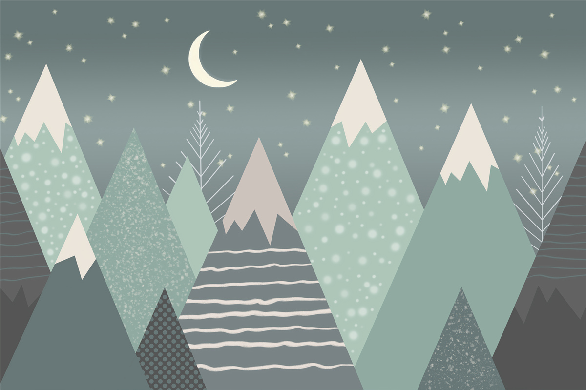 Фотошпалери гори в місячному сяйві