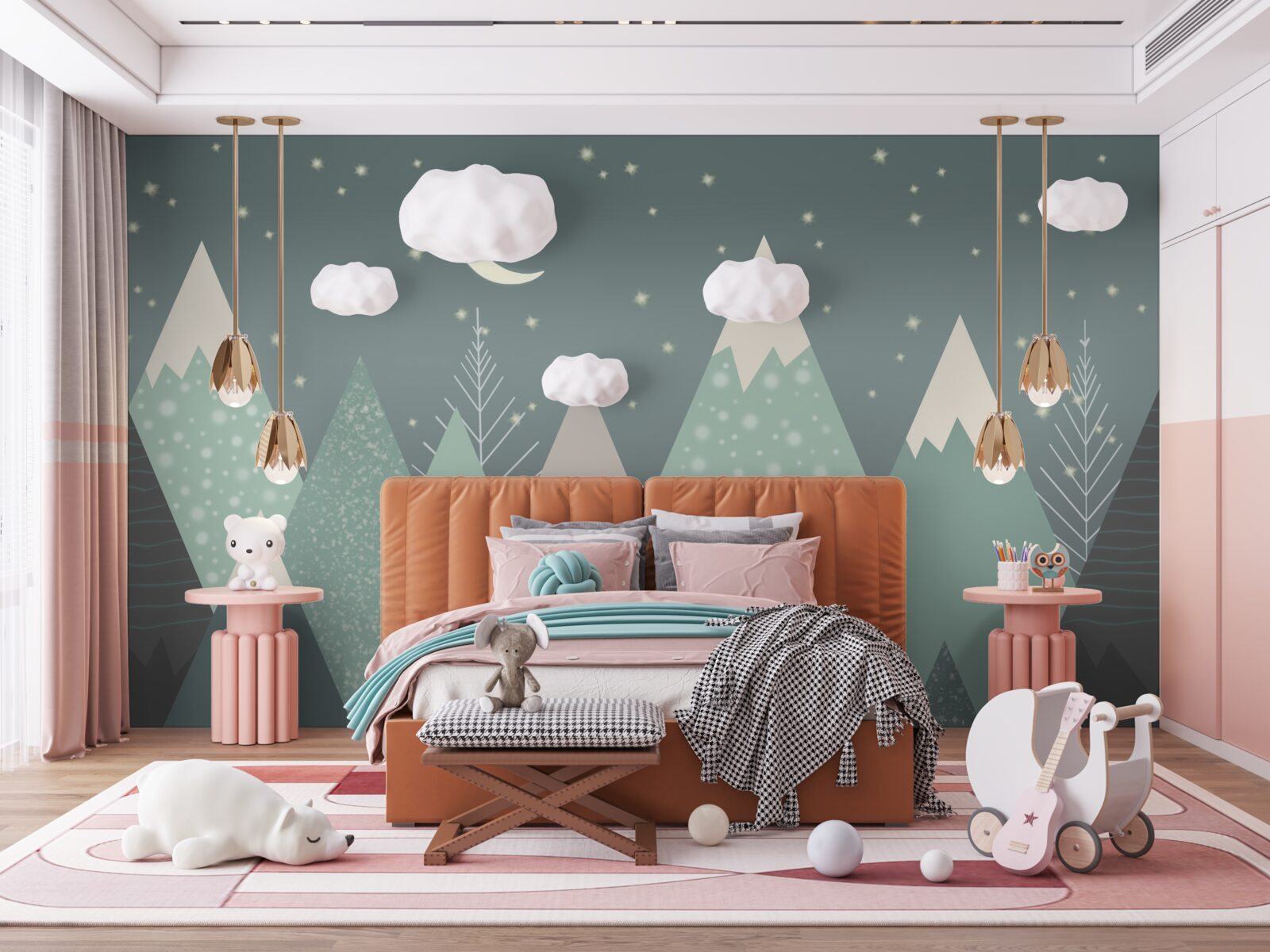 Фотошпалери гори в місячному сяйві