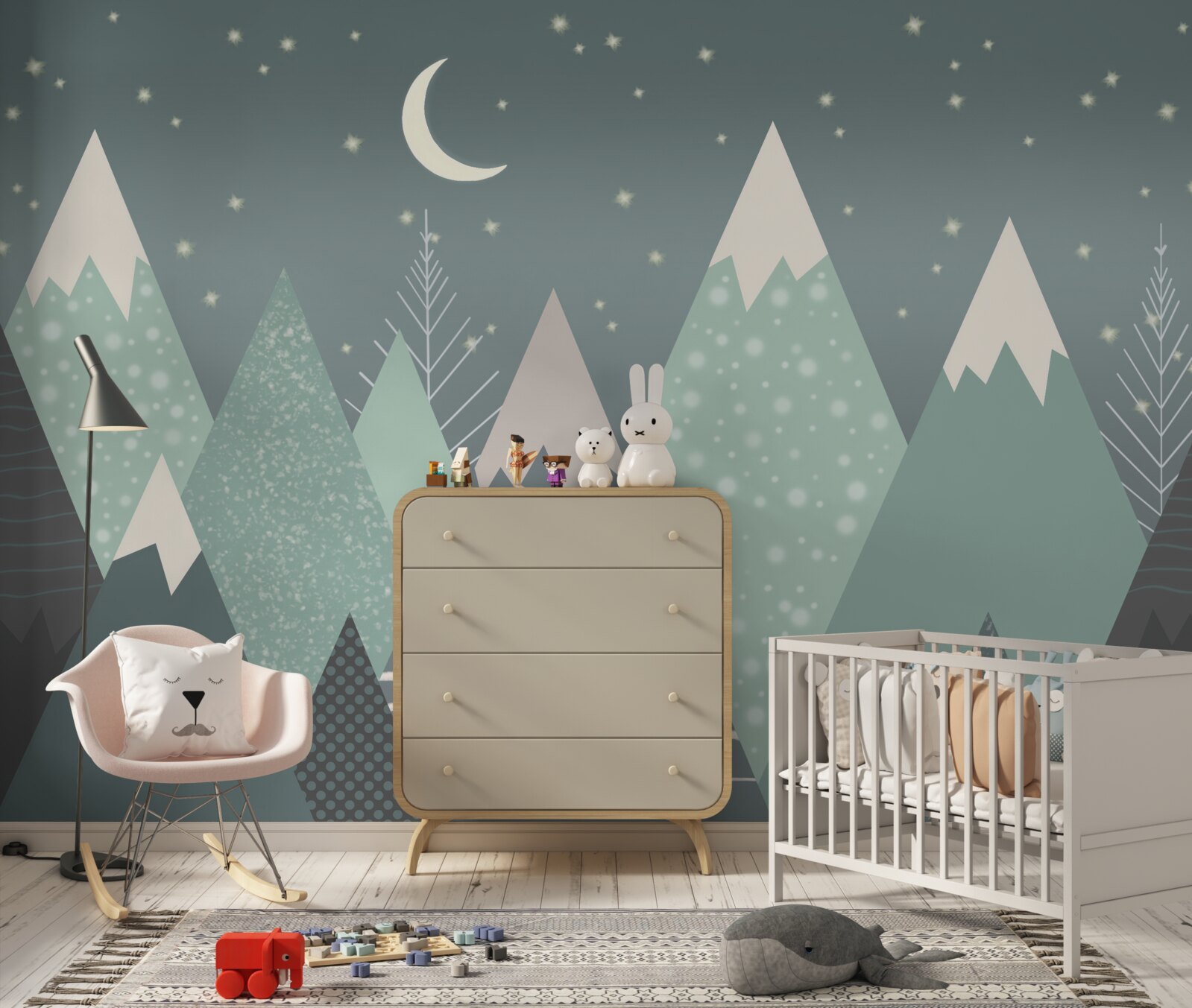 Фотошпалери гори в місячному сяйві