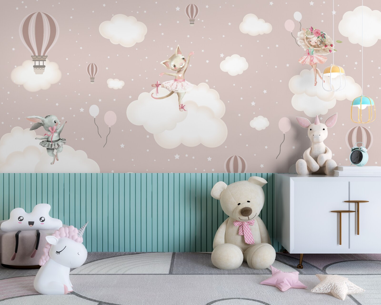 Фотошпалери чарівні істоти освітлюють хмари