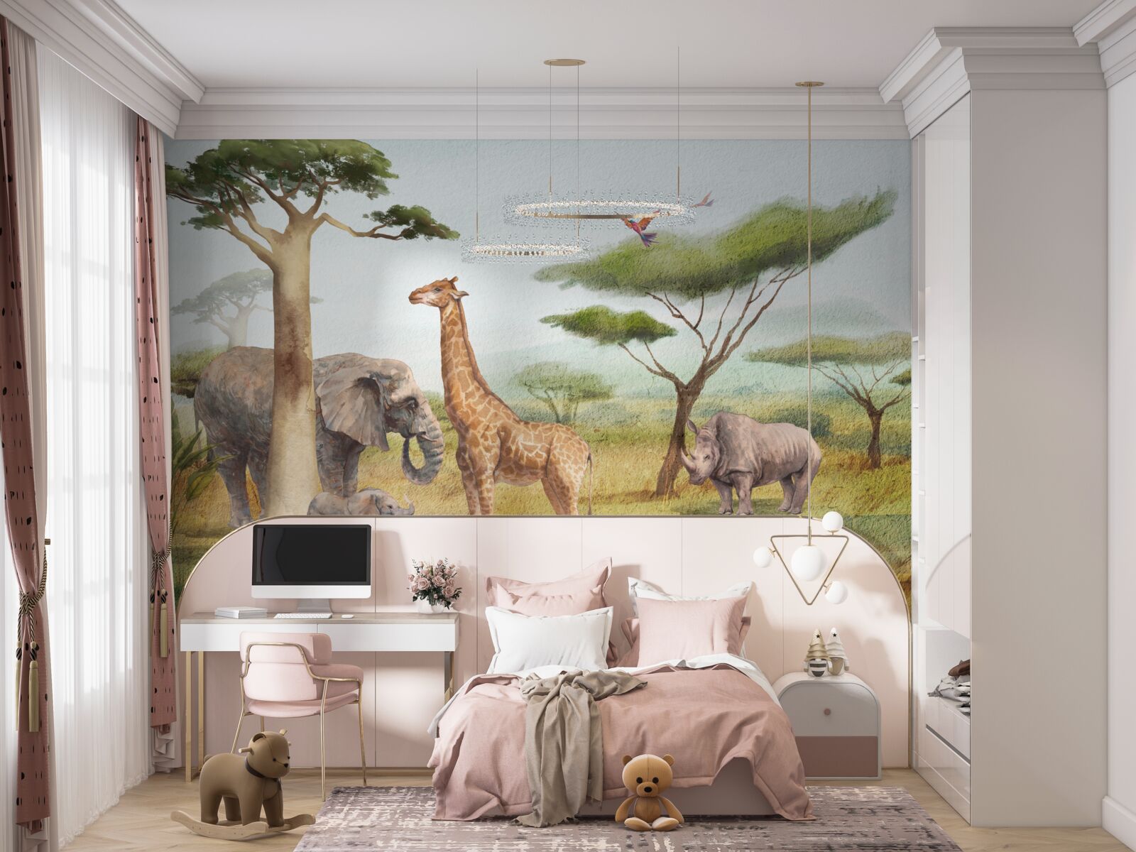 Фотошпалери африканські тварини на сафарі