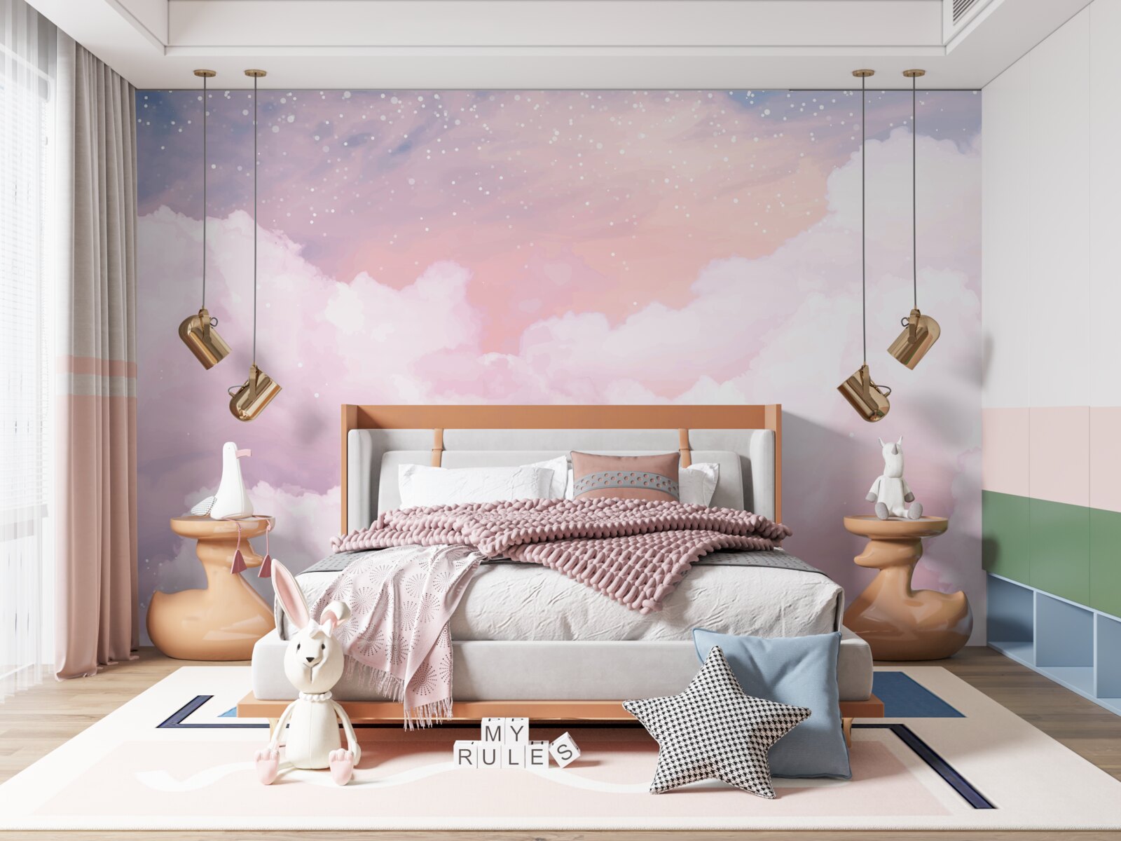 Фотошпалери ніжно-рожеві хмари