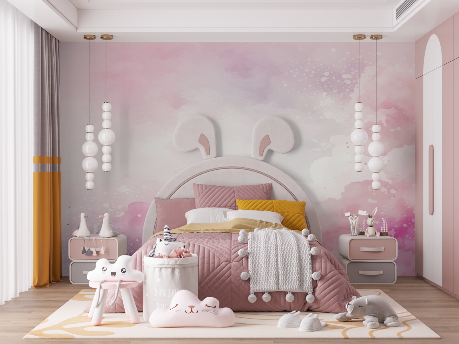 Фотошпалери м'яке тло в рожевих акварельних тонах