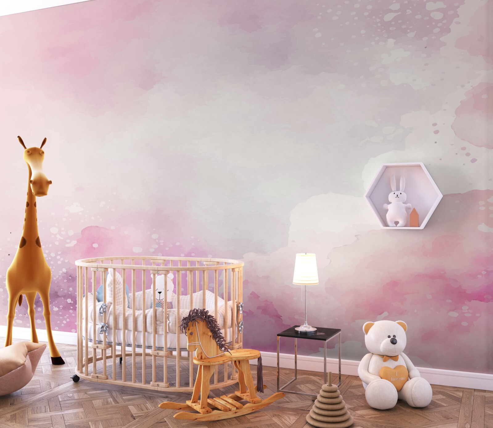 Фотошпалери м'яке тло в рожевих акварельних тонах