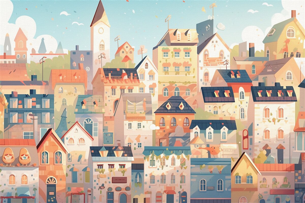 Фотошпалери дахи міських будинків