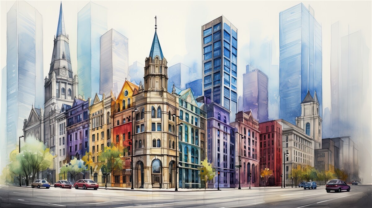 Фотошпалери вулиця намальована неймовірно красиво