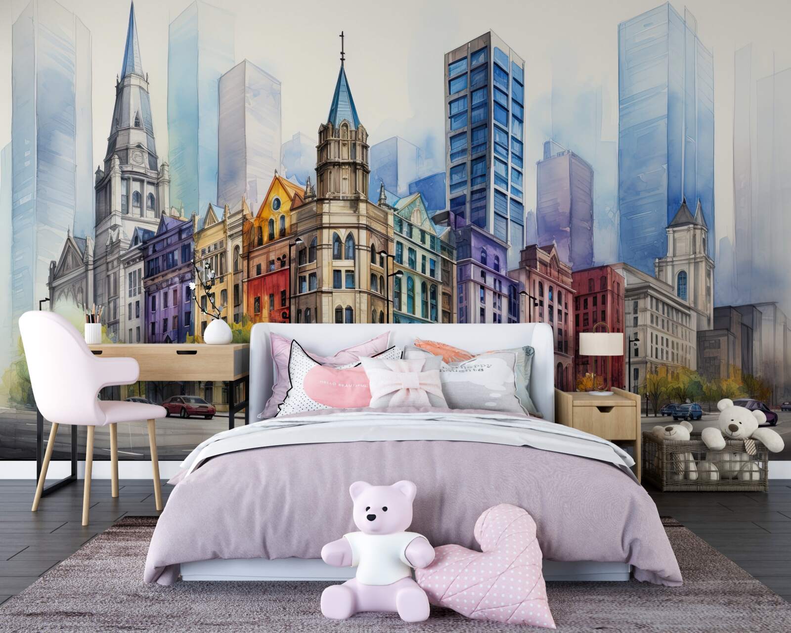 Фотошпалери вулиця намальована неймовірно красиво