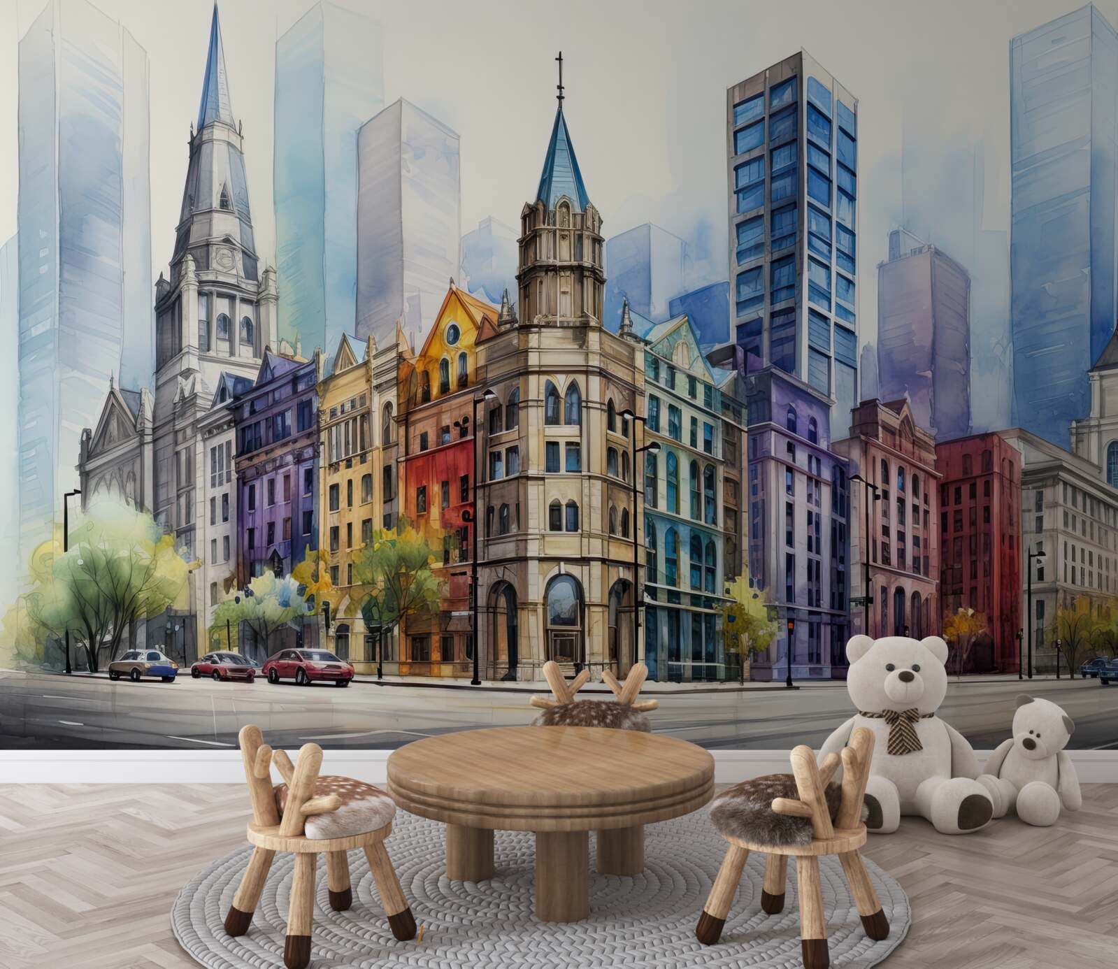 Фотошпалери вулиця намальована неймовірно красиво