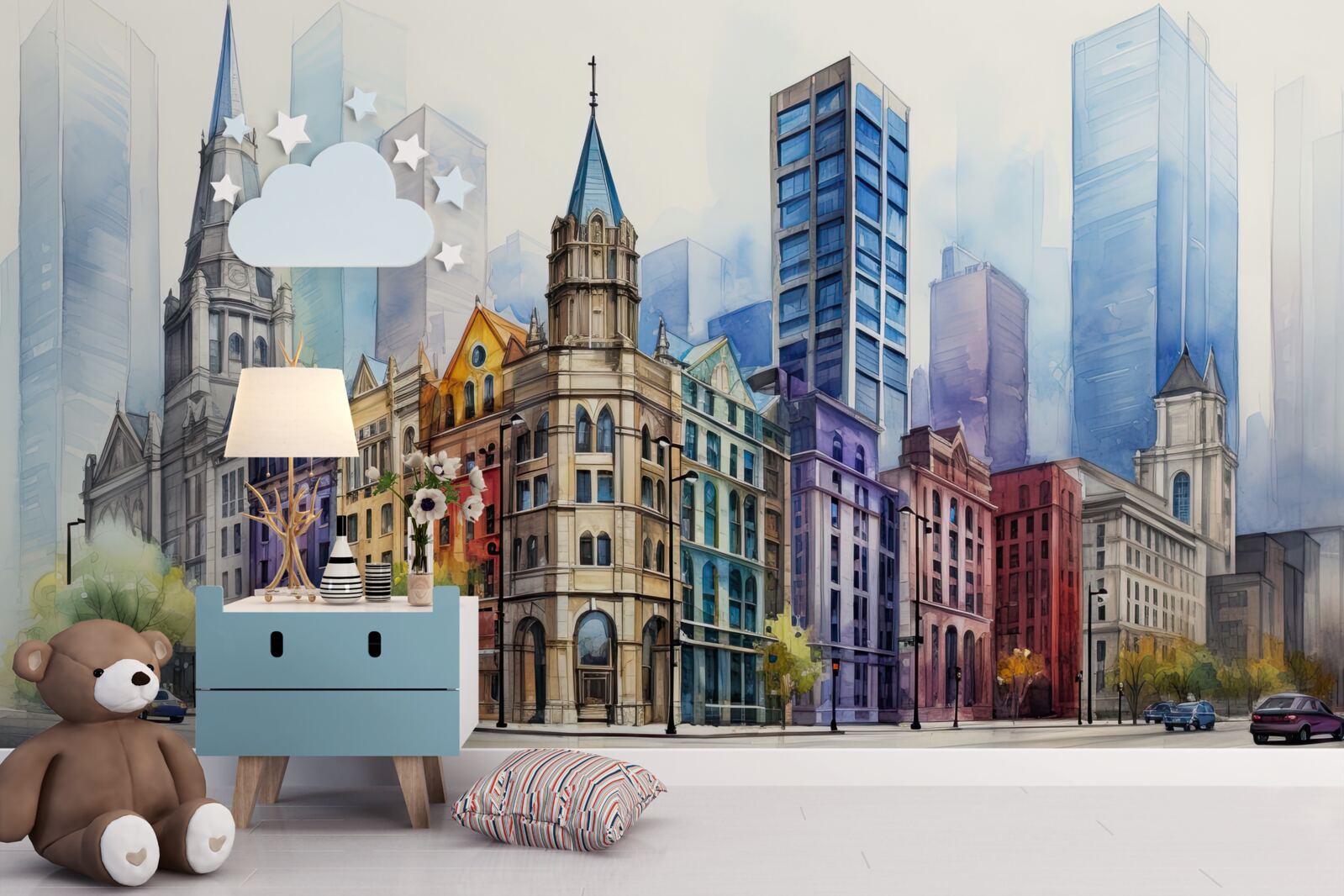 Фотошпалери вулиця намальована неймовірно красиво