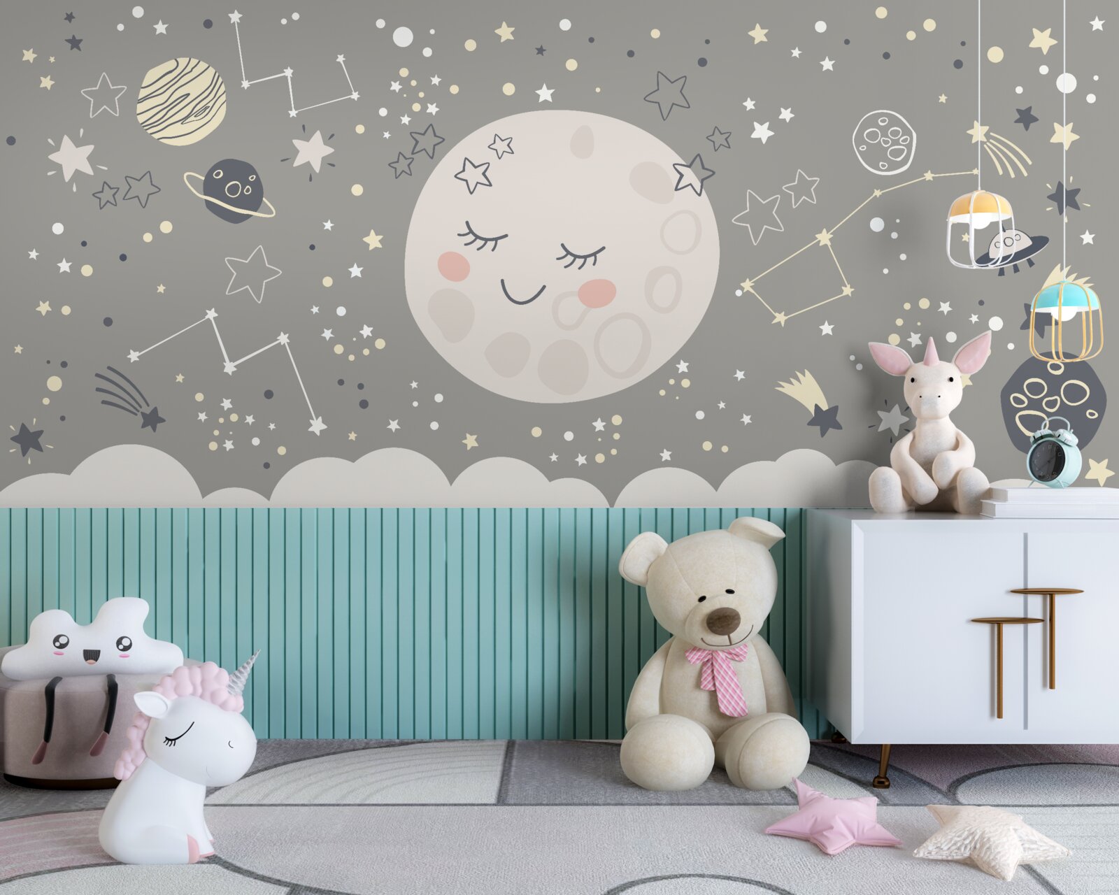 Фотошпалери повний місяць із закритими повіками