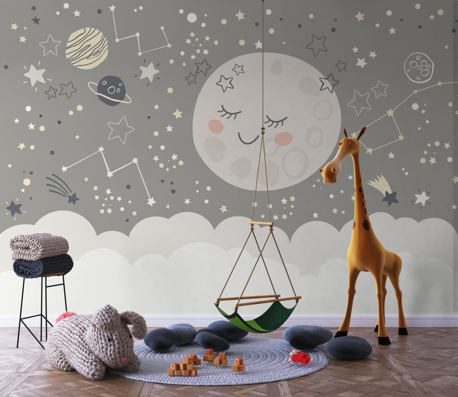 Фотошпалери повний місяць із закритими повіками