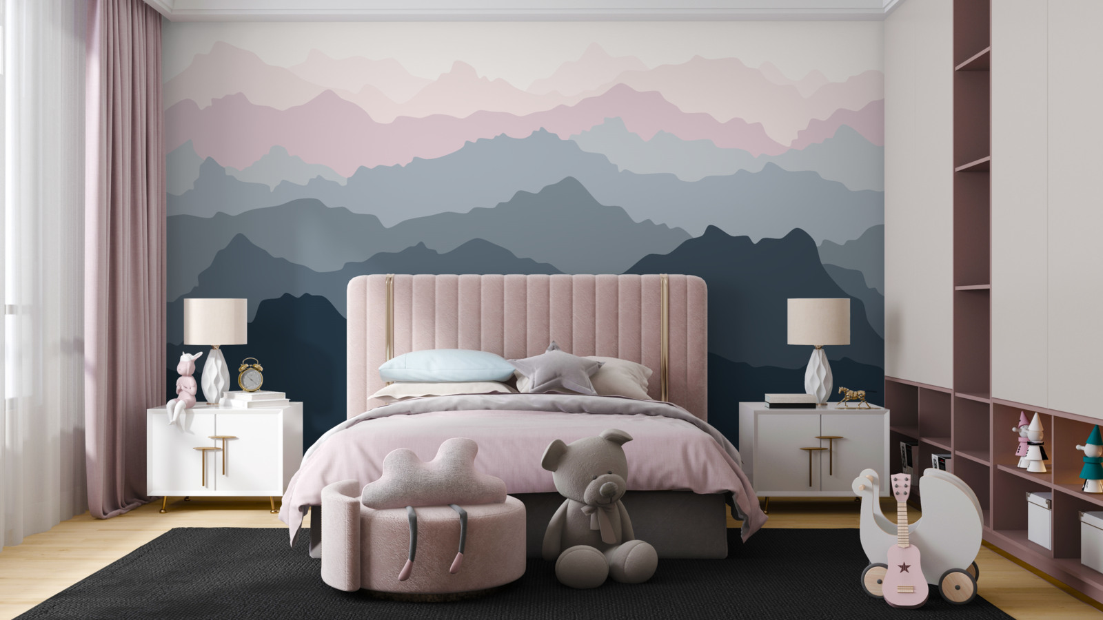 Фотошпалери гірські силуети в різних відтінках