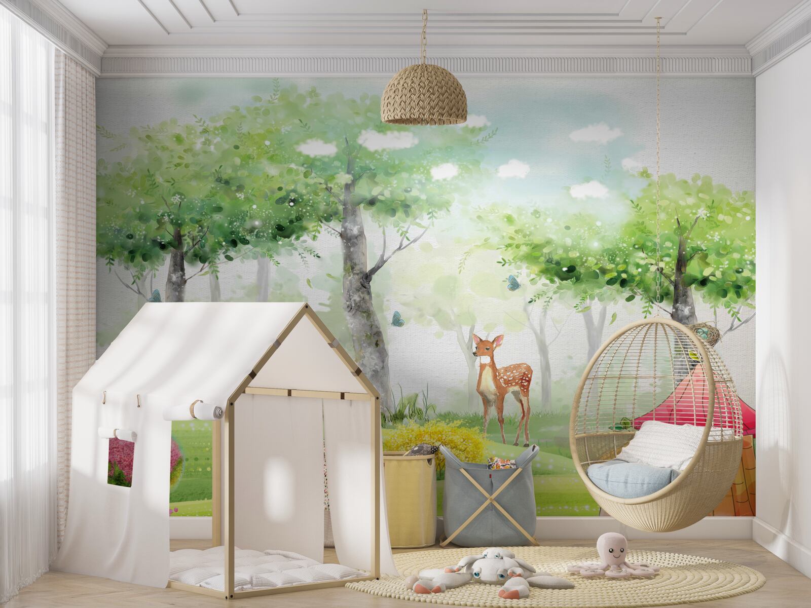 Фотошпалери північна тварина на яскравій галявині