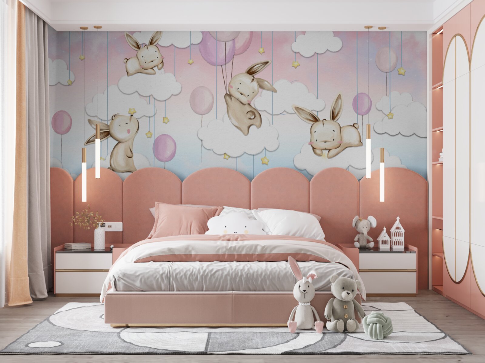 Фотошпалери кролики в хмарах