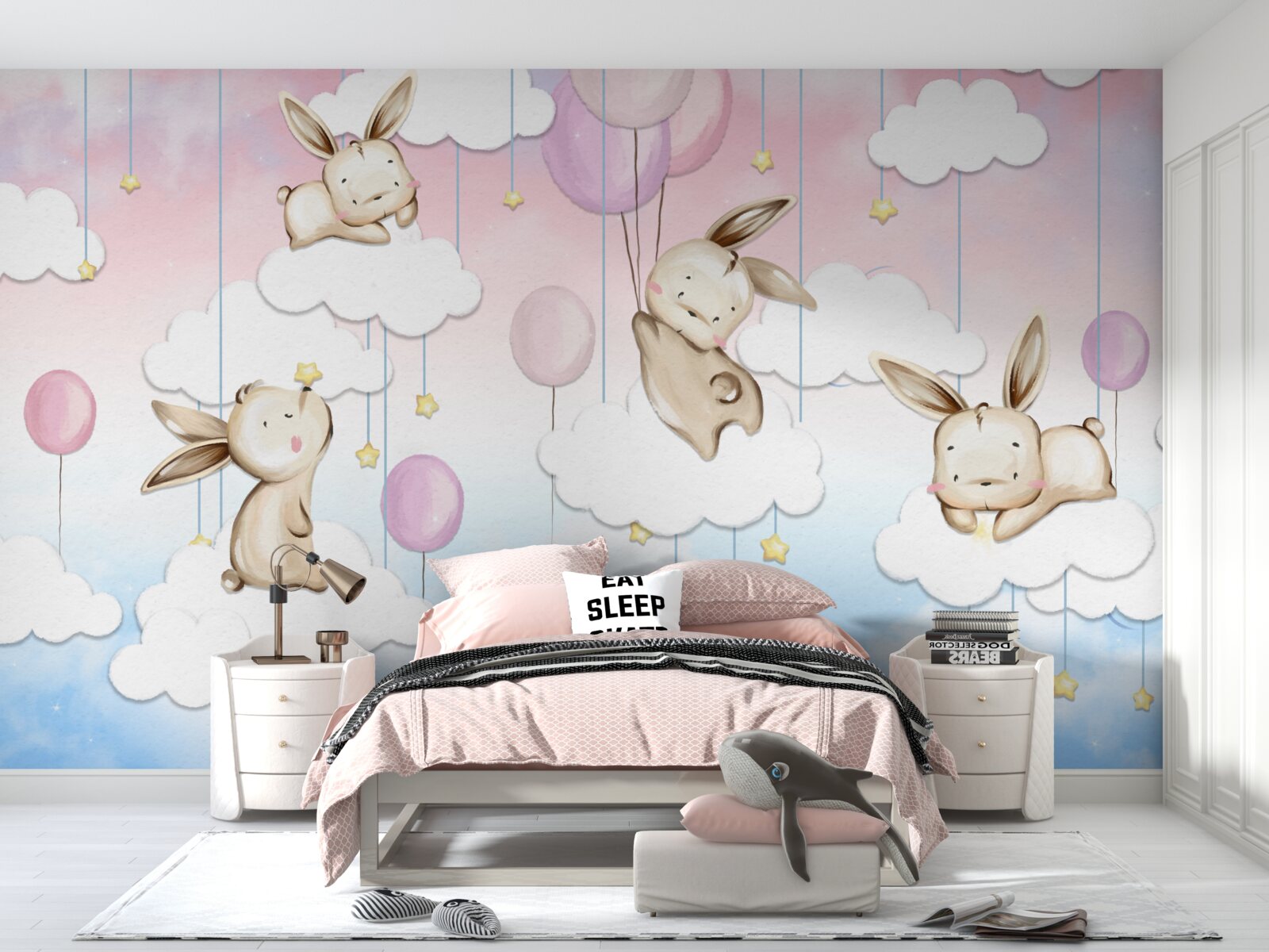 Фотошпалери кролики в хмарах