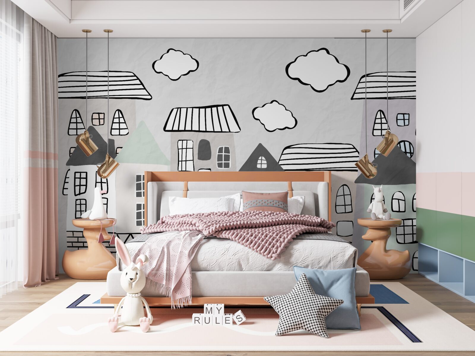 Фотошпалери будинки, намальовані без особливих зусиль