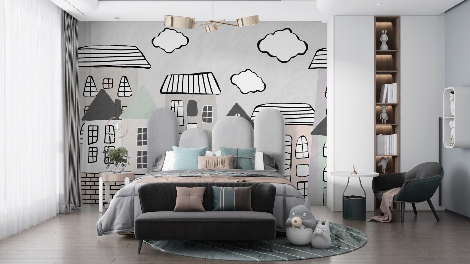 Фотошпалери будинки, намальовані без особливих зусиль