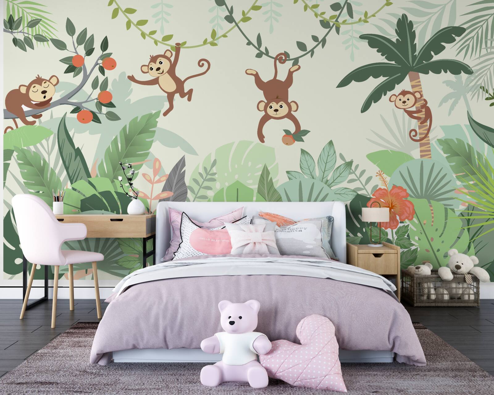 Фотошпалери дикі витівки маленьких мавпочок