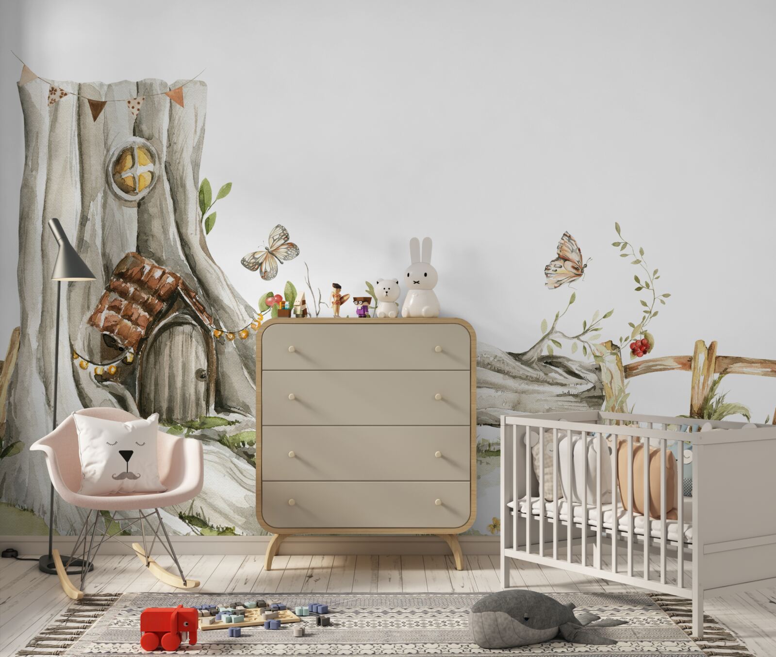 Фотошпалери вхід до дерев'яного житла лісовика