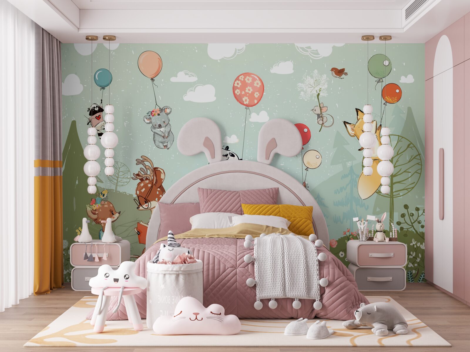 Фотошпалери створіння природи подорожують на повітряних кулях