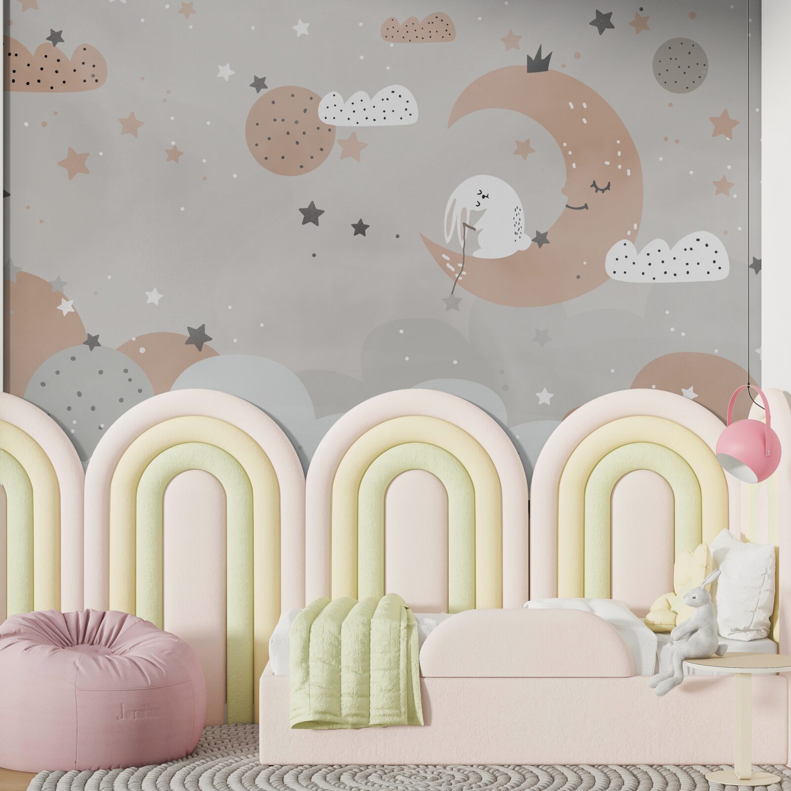 Фотошпалери Місячний білий кролик збирає зірки