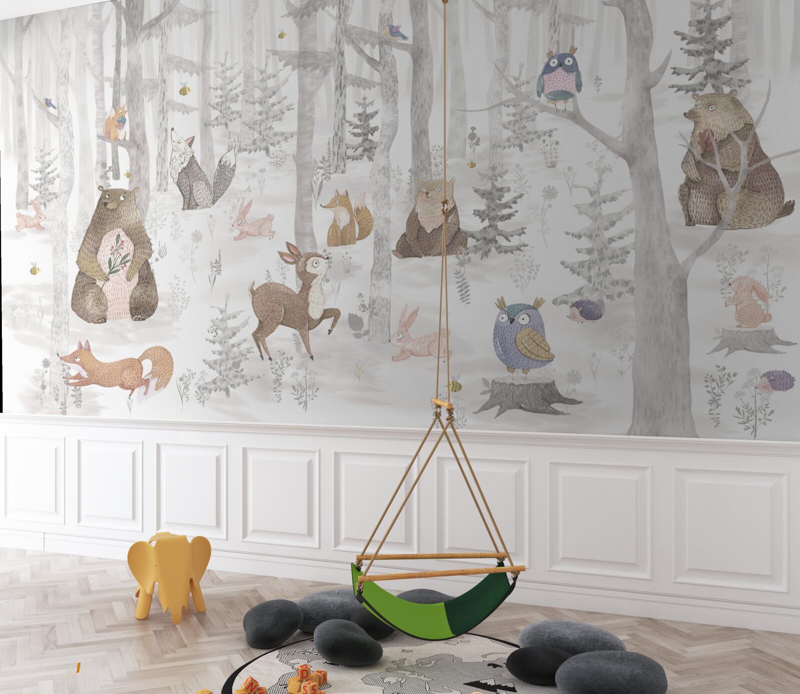 Фотошпалери у лісі живуть ведмеді та інші тварини