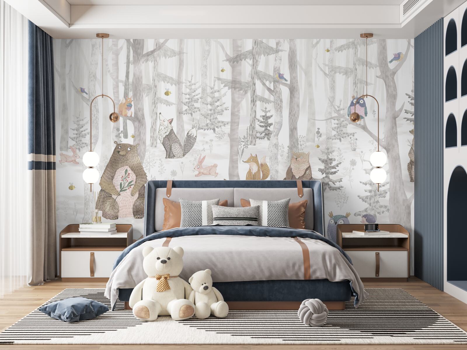 Фотошпалери у лісі живуть ведмеді та інші тварини