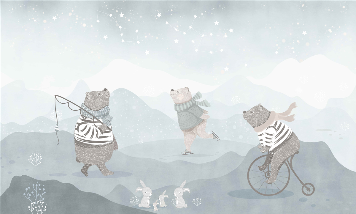 Фотошпалери відпочиваючі ведмеді