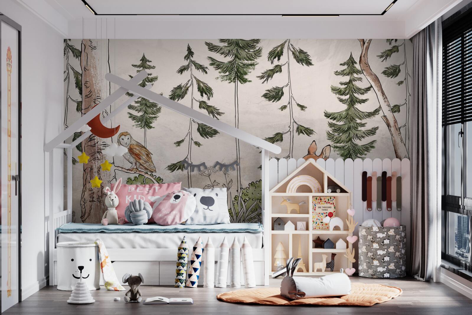 Фотошпалери тварини, що проходять через ліс